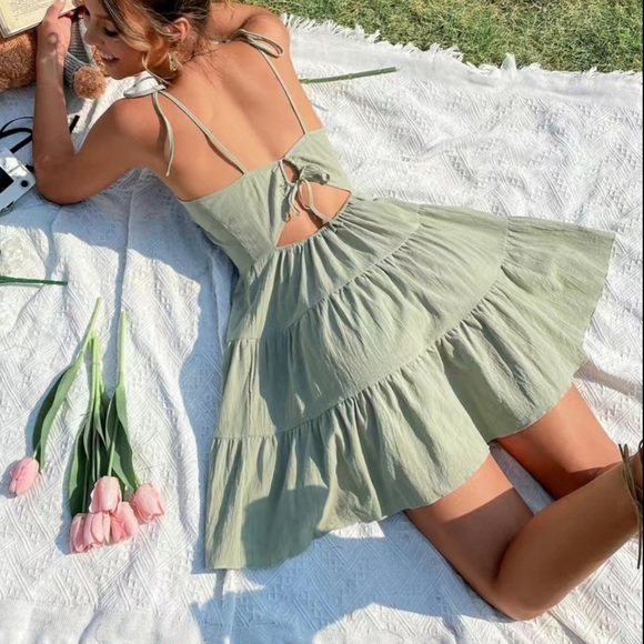 Matcha Backless Dress | SIZE M - Picture 4 of 4